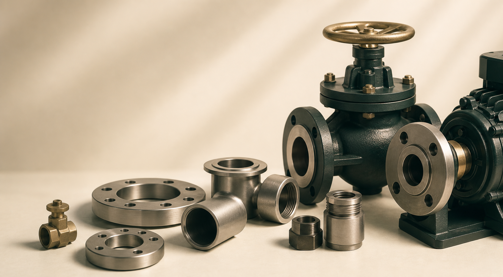 Minimal industrial valve and fittings detail